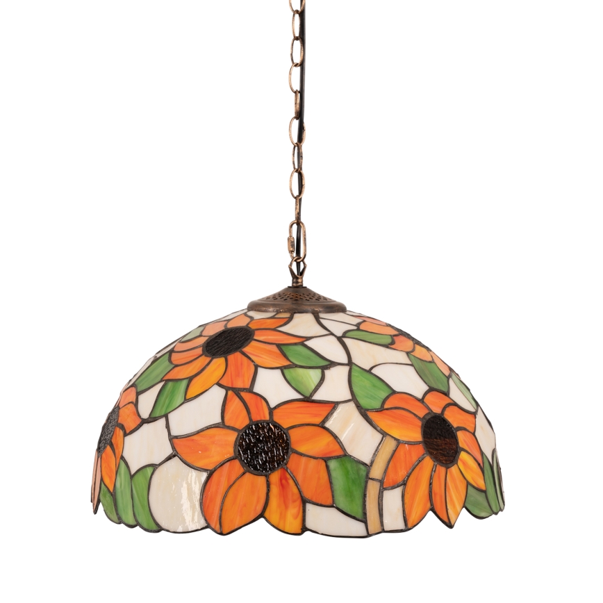 Brilagi - Lampadario Tiffany in vetro colorato a catena SUNFLOWER 1xE27/60W/230V Ø 40 cm