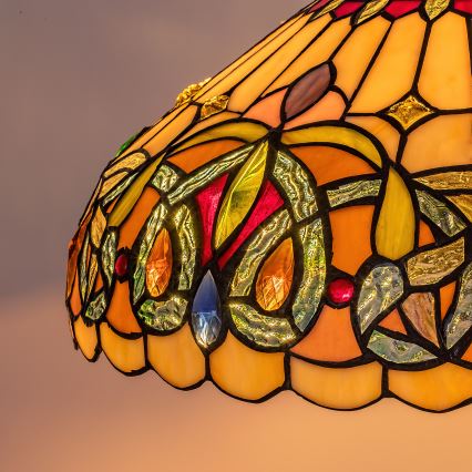 Brilagi - Lampadario Tiffany in vetro colorato a sospensione con catena LUISA 2xE27/60W/230V