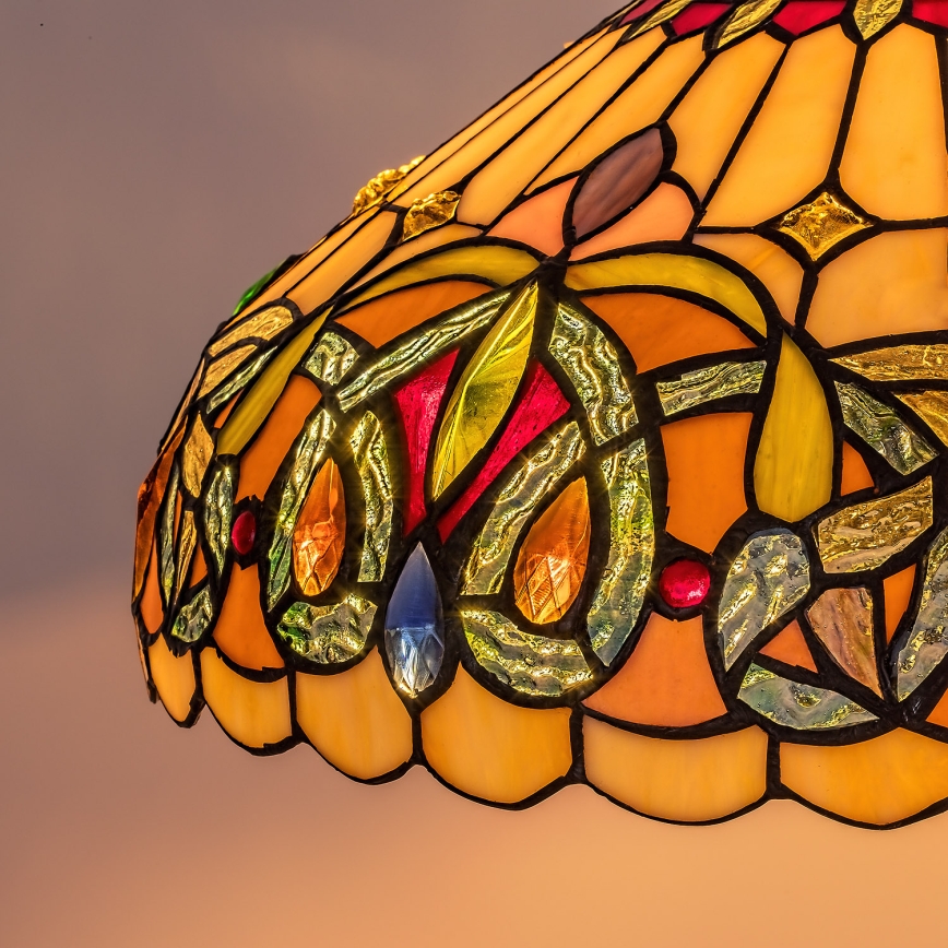 Brilagi - Lampadario Tiffany in vetro colorato a sospensione con catena LUISA 2xE27/60W/230V