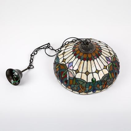 Brilagi - Lampadario Tiffany in vetro colorato a sospensione con catena LUISA 2xE27/60W/230V