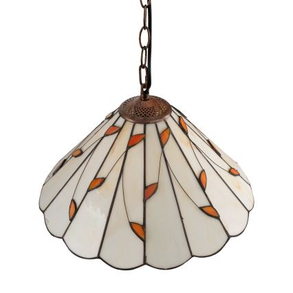 Brilagi - Lampadario Tiffany in vetro colorato con catena FOLIA 1xE27/60W/230V Ø 40 cm