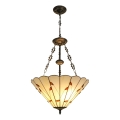Brilagi - Lampadario Tiffany in vetro colorato con catena FOLIA, 3x E27/60W/230V, Ø 50 cm