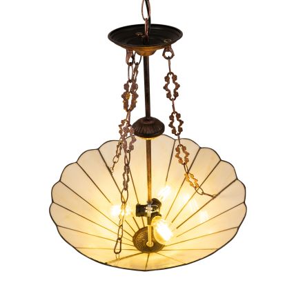 Brilagi - Lampadario Tiffany in vetro colorato con catena FOLIA, 3x E27/60W/230V, Ø 50 cm