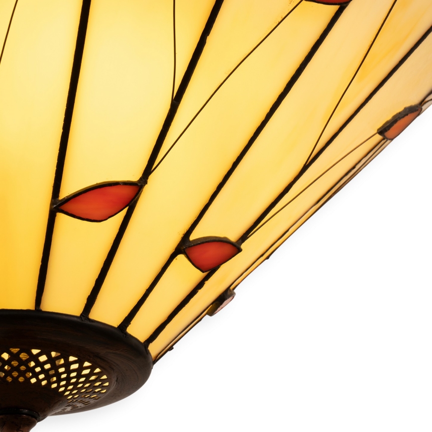 Brilagi - Lampadario Tiffany in vetro colorato con catena FOLIA, 3x E27/60W/230V, Ø 50 cm