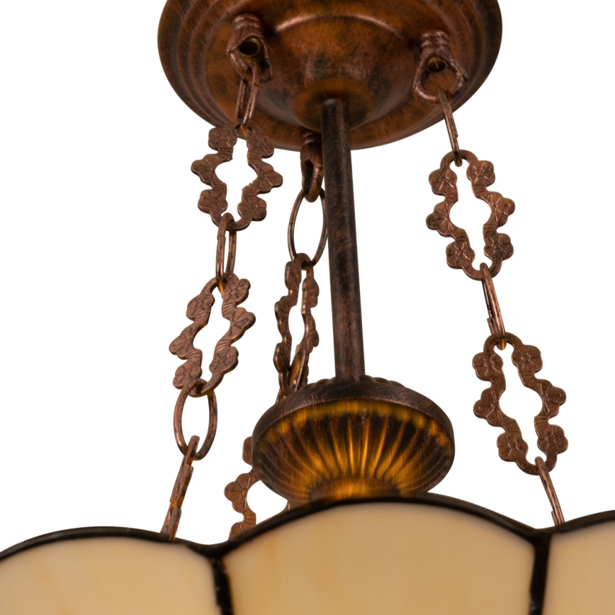 Brilagi - Lampadario Tiffany in vetro colorato con catena FOLIA, 3x E27/60W/230V, Ø 50 cm