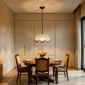 Brilagi - Lampadario Tiffany in vetro colorato con catena IVORY 1xE27/60W/230V Ø 40 cm
