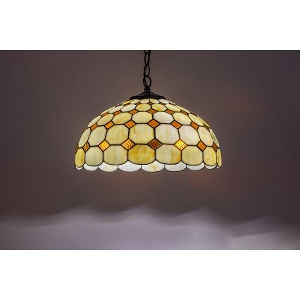 Brilagi - lampadario Tiffany in vetro colorato sospeso a catena DORAN 2xE27/60W/230V