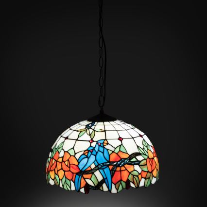 Brilagi - Lampadario Tiffany in vetro colorato su catena JUNGLE 1xE27/60W/230V Ø 40 cm