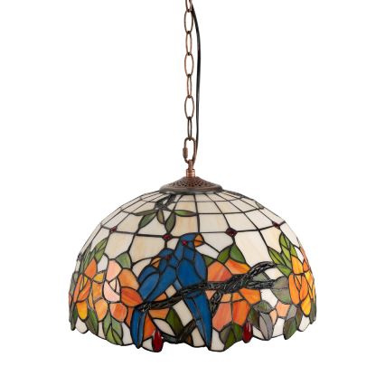 Brilagi - Lampadario Tiffany in vetro colorato su catena JUNGLE 1xE27/60W/230V Ø 40 cm