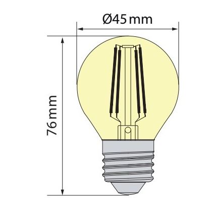 Brilagi - Lampadina LED a filamento FILAMENT CLASIC ONE P45 E27/6,5W/230V 3000K
