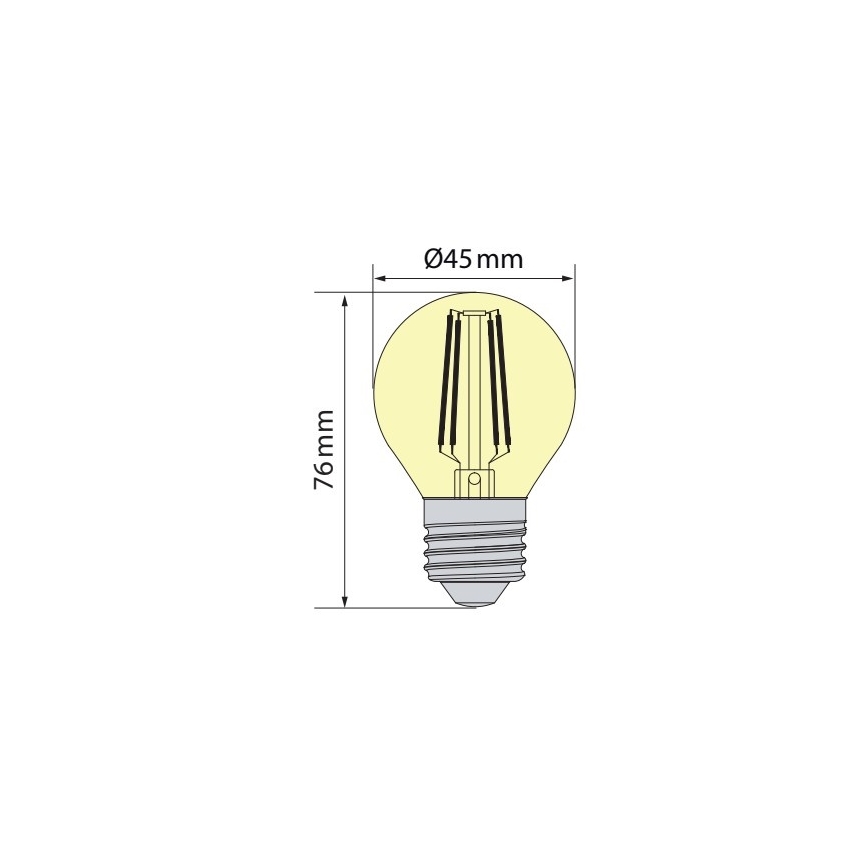 Brilagi - Lampadina LED a filamento FILAMENT CLASIC ONE P45 E27/6,5W/230V 3000K