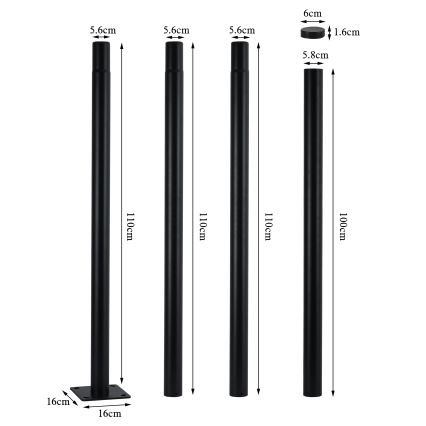Brilagi - lampione stradale a LED con palo 4 m URBANSPARK LED/120W/230V nero IP65