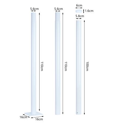 Brilagi - Lampione stradale a LED con palo da 3 m URBANSPARK LED/120W/230V bianco IP65