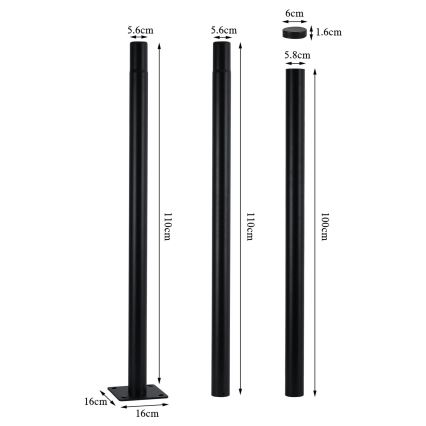 Brilagi - Lampione stradale LED con palo da 3 m URBANSPARK LED/120W/230V nero IP65
