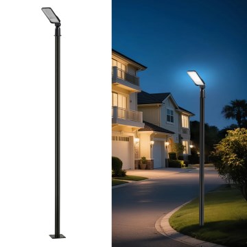 Brilagi - Lampione stradale LED da esterno con palo e snodo, 3 m, URBANLIGHT LED/50W/230V, nero, IP65