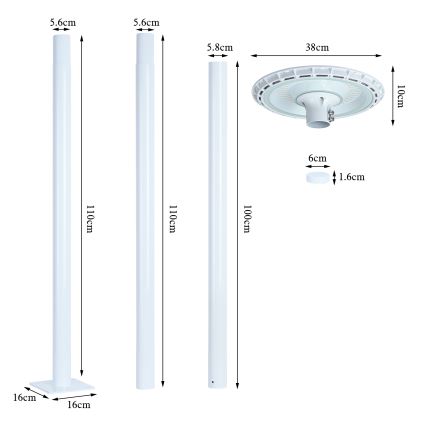 Brilagi - Lampione stradale LED per esterni URBANSPARK LED/120W/230V bianco IP65