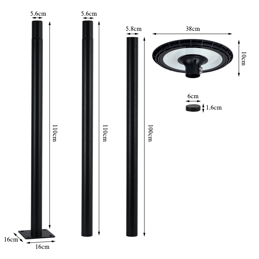 Brilagi - Lampione stradale LED per esterni URBANSPARK LED/120W/230V nero IP65