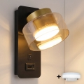 Brilagi - LED Applique con porta USB AURA LUX 1xGX53/30W/230V nero/oro