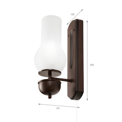 Brilagi - LED Applique COTTAGE 1xE14/40W/230V faggio/bianco