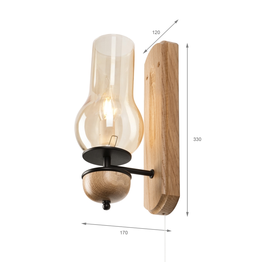 Brilagi - LED Applique COTTAGE 1xE14/40W/230V quercia/marrone