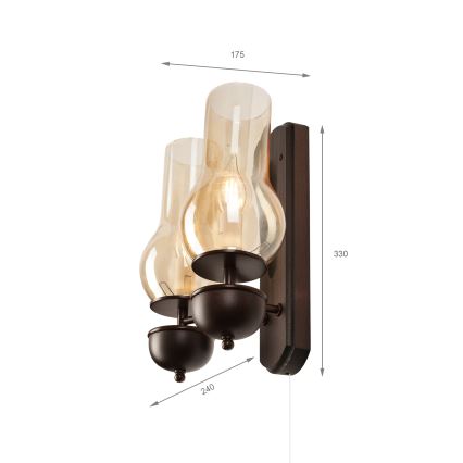 Brilagi - LED Applique COTTAGE 2xE14/40W/230V faggio/marrone