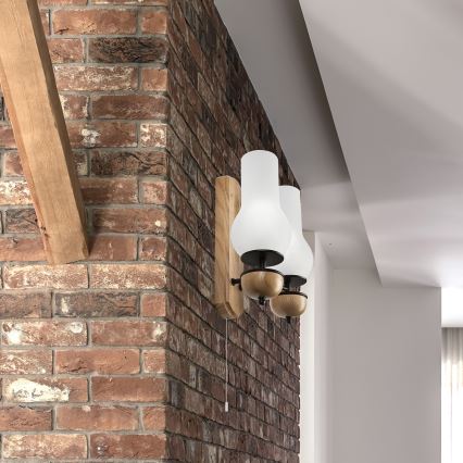 Brilagi - LED Applique COTTAGE 2xE14/40W/230V quercia/bianco