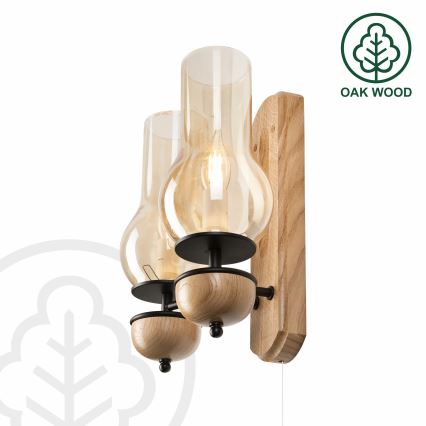 Brilagi - LED Applique COTTAGE 2xE14/40W/230V quercia/marrone