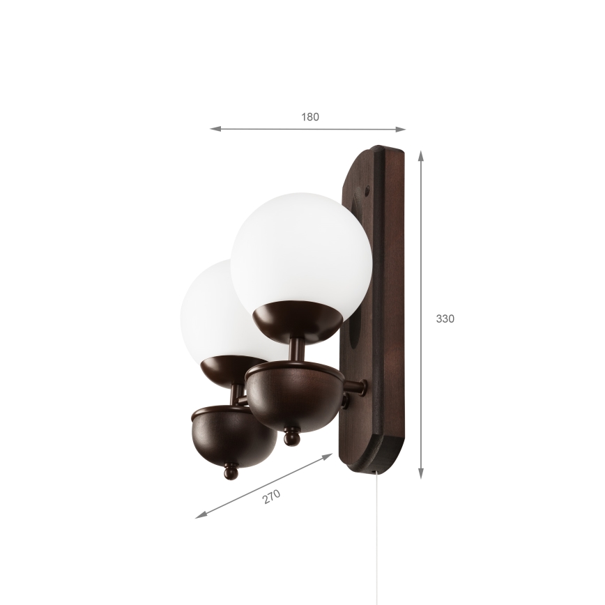 Brilagi - LED Applique COTTAGE 2xG9/40W/230V faggio/bianco