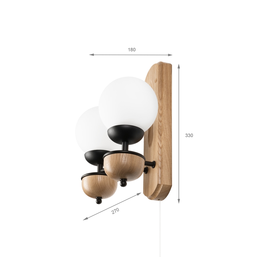 Brilagi - LED Applique COTTAGE 2xG9/40W/230V quercia/bianco