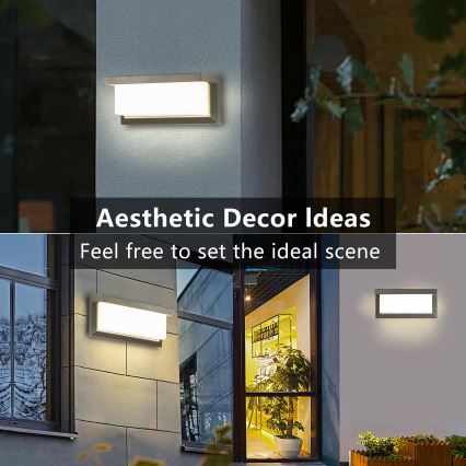 Brilagi - LED Applique da esterno con sensore BRICKY LED/12W/230V grigio IP54