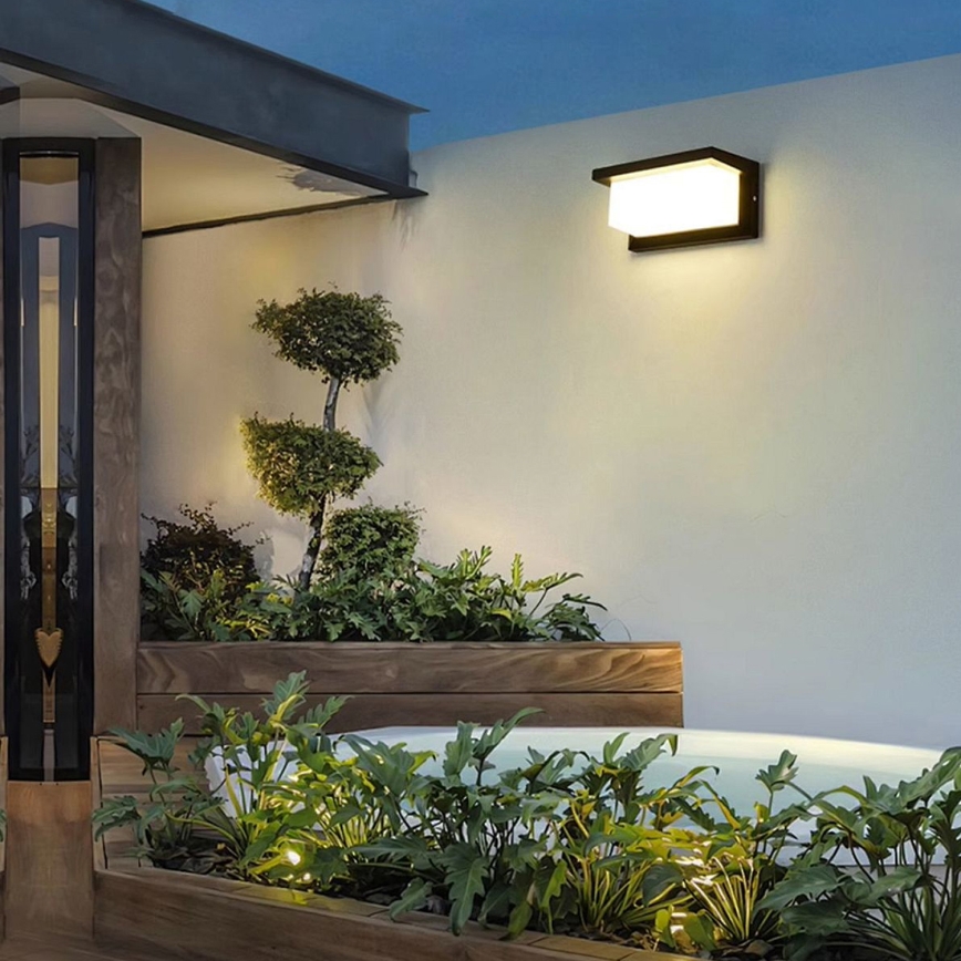 Brilagi - LED Applique da esterno con sensore BRICKY LED/12W/230V nero IP54