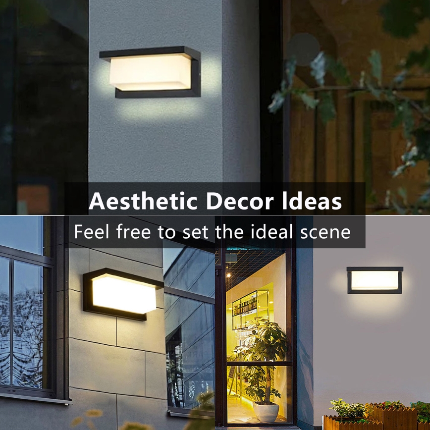 Brilagi - LED Applique da esterno con sensore BRICKY LED/12W/230V nero IP54