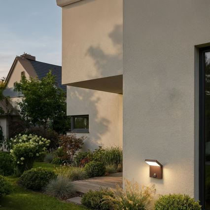 Brilagi - Applique da esterno a LED con sensore RIANO LED/8W/230V marrone IP65