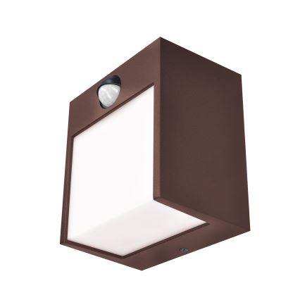 Brilagi - Applique LED da esterno con sensore TERNI LED/12W/230V marrone IP44