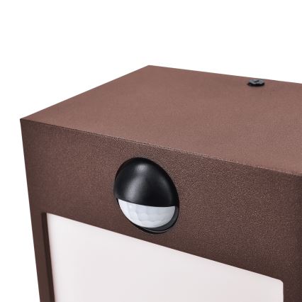 Brilagi - Applique LED da esterno con sensore TERNI LED/12W/230V marrone IP44