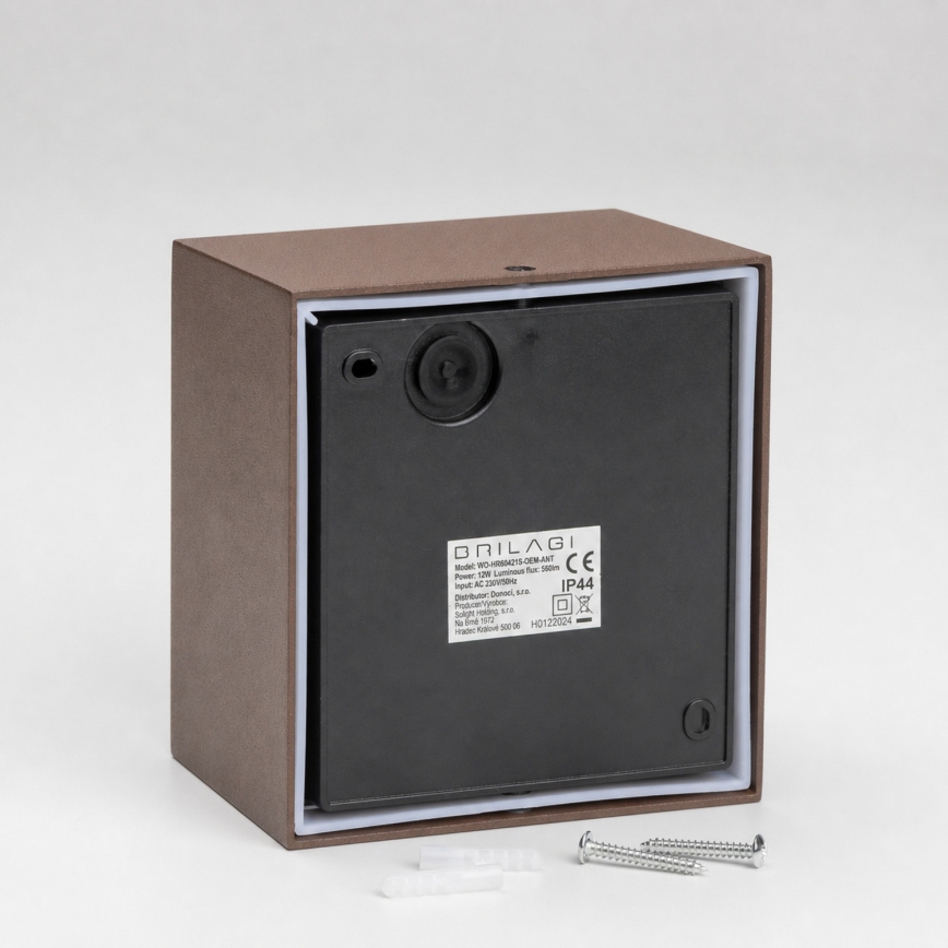 BRILAGI - Applique LED da esterno con sensore TERNI LED/12W/230V marrone IP44