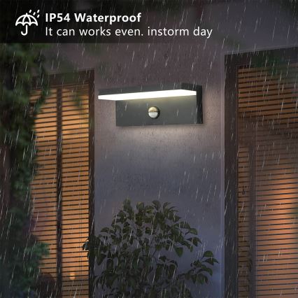 Brilagi - Applique LED da esterno con sensore TESSI LED/10W/230V antracite IP54