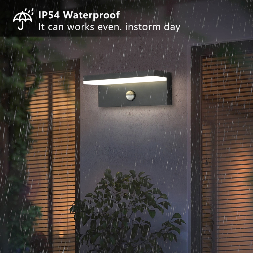 Brilagi - Applique LED da esterno con sensore TESSI LED/10W/230V antracite IP54