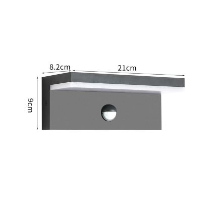Brilagi - Applique LED da esterno con sensore TESSI LED/10W/230V antracite IP54