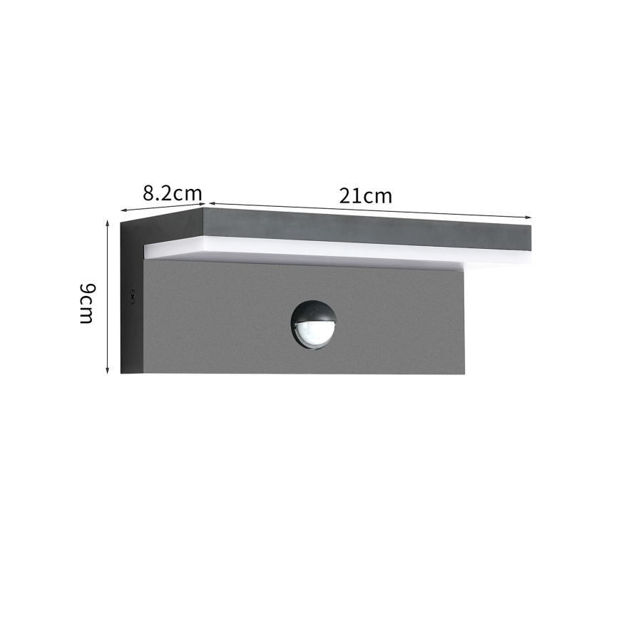 Brilagi - Applique LED da esterno con sensore TESSI LED/10W/230V antracite IP54