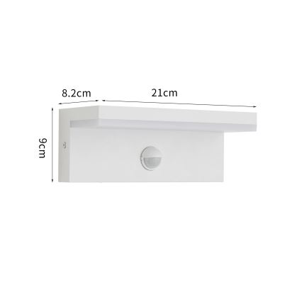 Brilagi - Lampada da parete per esterni LED con sensore TESSI LED/10W/230V bianca IP54