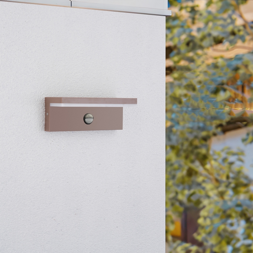 Brilagi - Applique da esterno LED con sensore TESSI LED/10W/230V marrone IP54