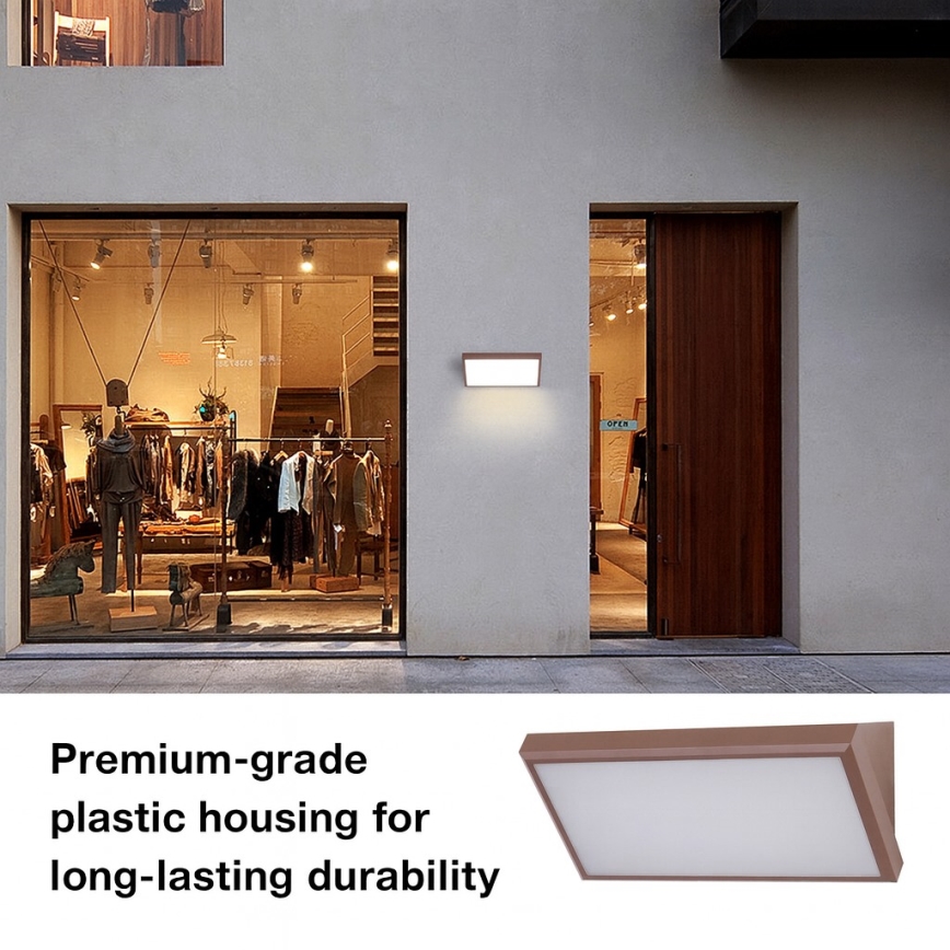 Brilagi - Applique LED da esterno con sensore TRIANGLE LED/20W/230V marrone IP65