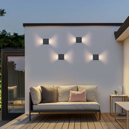 Brilagi -LED Applique da esterno DOUBLERAY LINE LED/6W/230V antracite IP54