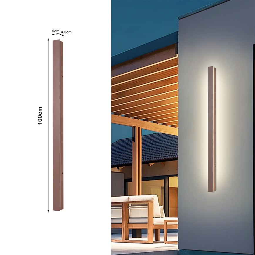 Brilagi - Applique da esterno LINEAR LED/22W/230V 3000K IP65 100 cm marrone CRI 90