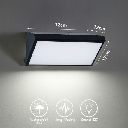 Brilagi - LED applique da esterno dimmerabile TRIANGLE 1xE27/6W/230V 2700-6500K IP65 nero