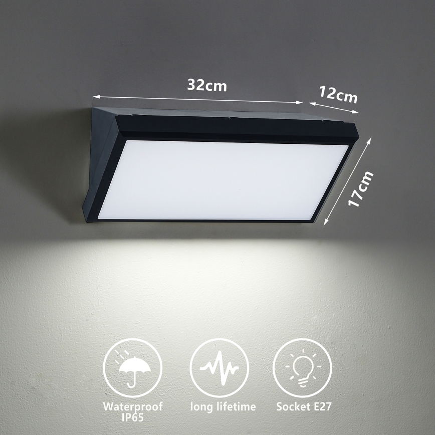 Brilagi - LED applique da esterno dimmerabile TRIANGLE 1xE27/6W/230V 2700-6500K IP65 nero