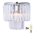 Brilagi - LED Applique di cristallo MOZART 2xE14/40W/230V cromo lucido