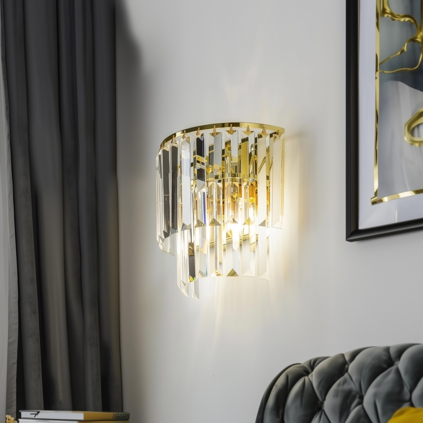 Brilagi - LED Applique di cristallo MOZART 2xE14/40W/230V oro
