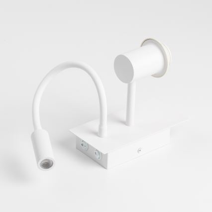 Brilagi - Lampada da parete flessibile a LED NUBILA 1xE27/25W/230V + LED/3W bianco/grigio chiaro